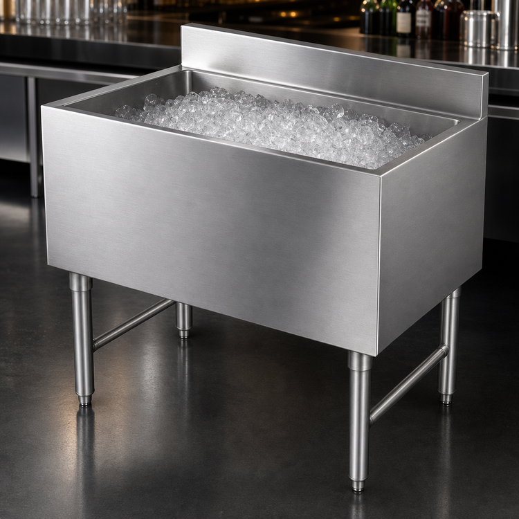 Product image #3 for 24-Inch Stainless Steel Underbar Ice Chest with 80 lb. Ice Capacity