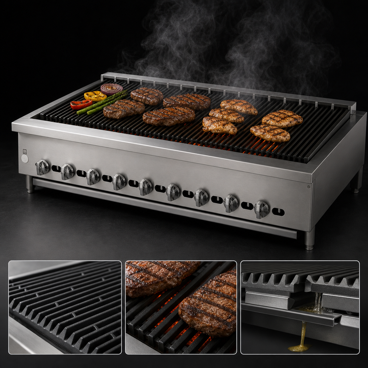 Product image #3 for Jade Supreme JB-60 60-Inch Countertop Radiant Gas Charbroiler
