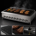 Thumbnail image #3 for Jade Range (Middleby) Supreme JB-60 60-Inch Countertop Radiant Gas Charbroiler with Cast Iron Grates and Infinite Controls