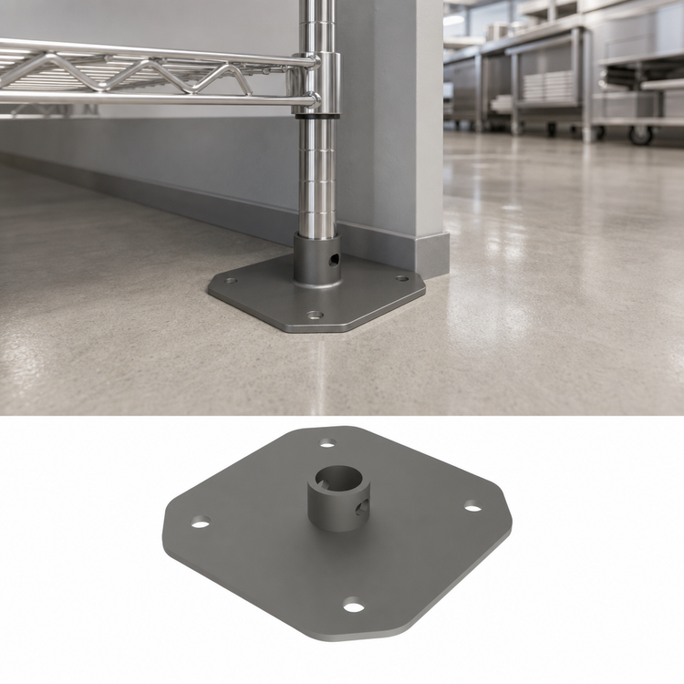 Product image #3 for Metro Super Erecta Seismic HCAI Preapproval 1-Post 4-Bolt Square Base Plate Kit