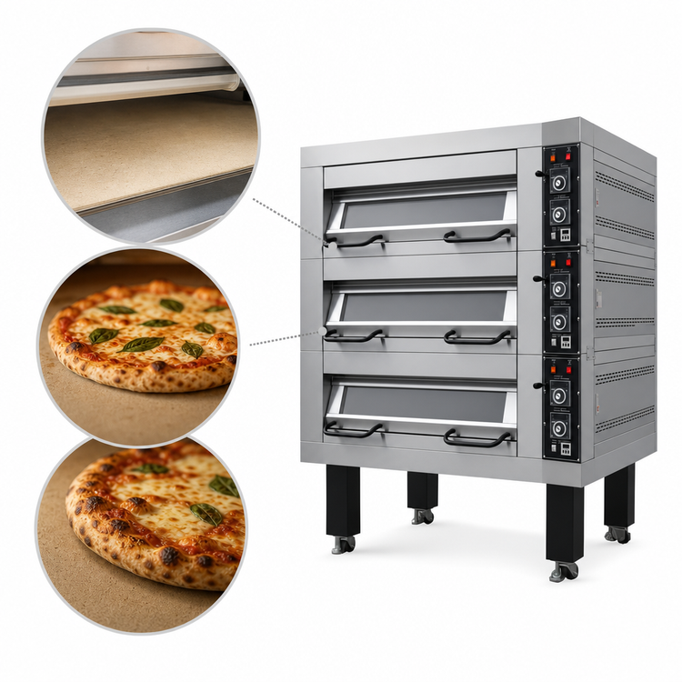Product image #3 for BakeMax 1-Deck Double Pan Wide Electric Artisan Stone Deck Oven