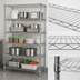 Thumbnail image #3 for Quantum 42 Inch x 18 Inch x 86 Inch Stationary Wire Shelving Starter Kit, 5 Shelves, Chrome Plated