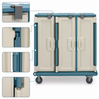 Thumbnail image #4 for Cambro MDC1411T60401 Insulated Meal Delivery Cart, 3-Compartment, 60-Tray Capacity, Tall Profile, Correctional-Facility Security Hardware
