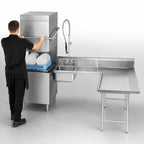 Thumbnail image #3 for Advance Tabco DTS-D30-60R Right-Hand L-Shaped Corner Dish Table with Landing and Pre-Rinse Sink, 59 Inch, 14-Gauge 304 Stainless Steel