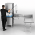 Thumbnail image #3 for Advance Tabco Right-Hand L-Shaped Corner Dish Table with Landing and Pre-Rinse Sink, 59 Inch, 14-Gauge 304 Stainless Steel