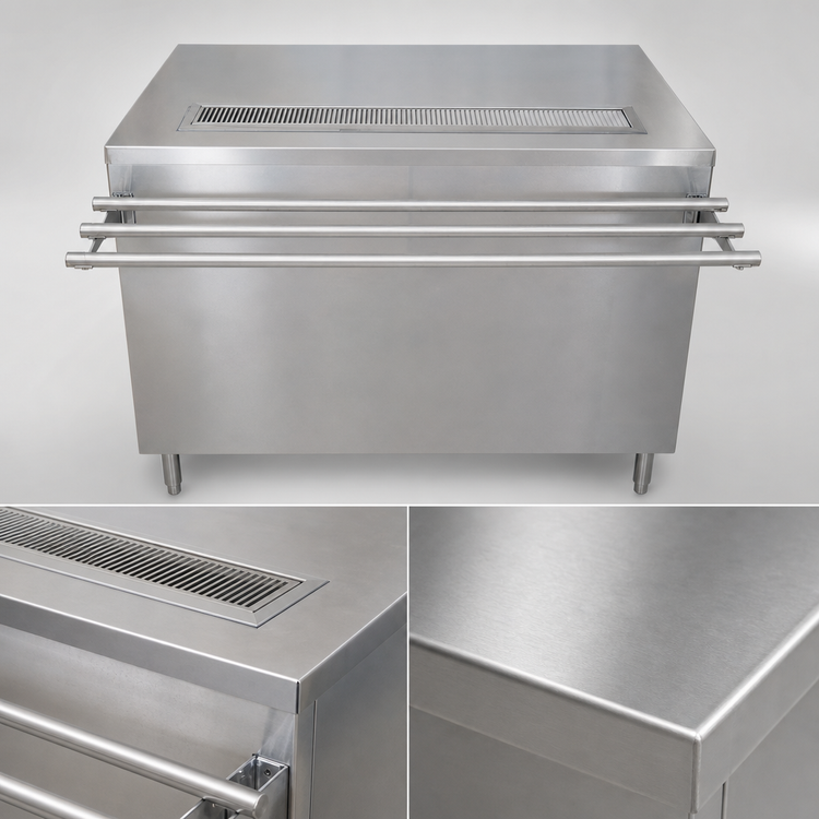 Product image #3 for BK Resources 60 Inch Stainless Steel Self-Serve Counter with Hinged Doors and Tray-Side Urn Trough