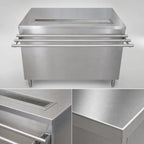 Thumbnail image #3 for BK Resources US-3060S-H 60-Inch Stainless Steel Self-Serve Counter with Enclosed Cabinet, Hinged Doors and Tray-Side Urn Trough