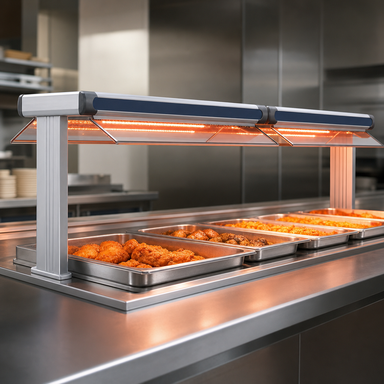 Product image #3 for Hatco GR2A-84D3 Glo-Ray Designer Dual Unlighted Infrared Strip Heater, 87.5 Inch Wide, 3-Inch Spacing, 3 kW, Aluminum