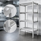 Thumbnail image #3 for Channel Manufacturing Lifetime Tough DR2042-4 4-Shelf Aluminum Channel-Style Dunnage Shelving Rack, 42W x 20D x 64H