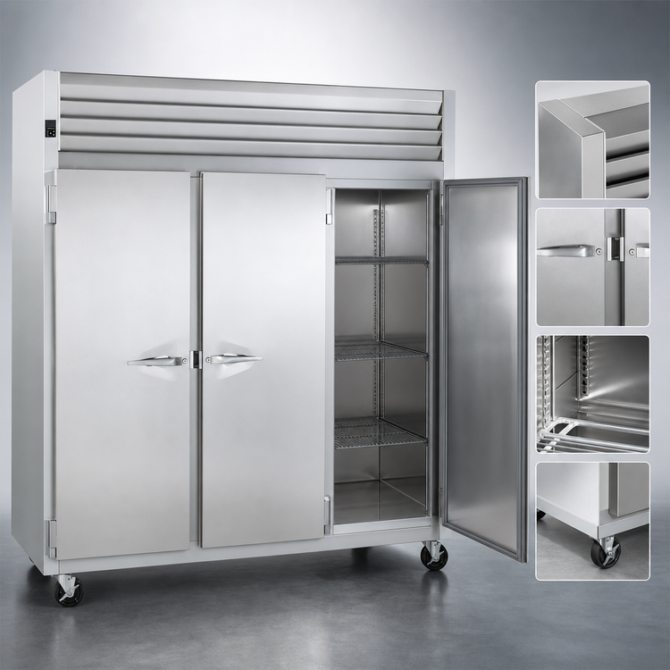 Product image #3 for Traulsen Spec-Line RLT332N-FHS Three-Section Remote Reach-in Freezer with Narrow Full-Height Solid Doors