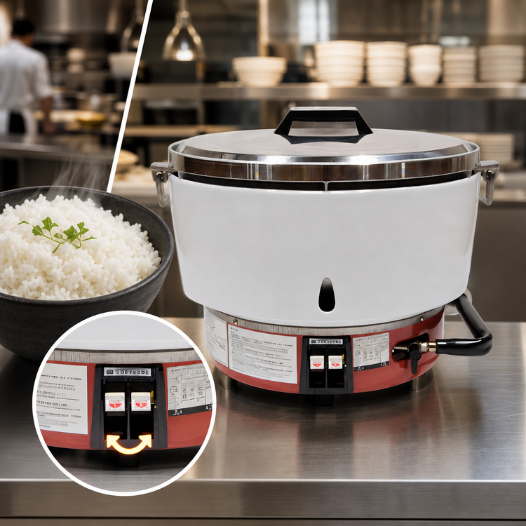 Product image #3 for RiceMaster Commercial Propane Gas Rice Cooker with Cook-and-Hold Operation, 55-Cup Uncooked Capacity