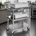 Thumbnail image #3 for Klinger's Trading Open Utility Bus Cart, 3 Bus Tray Capacity, 430 Stainless Steel