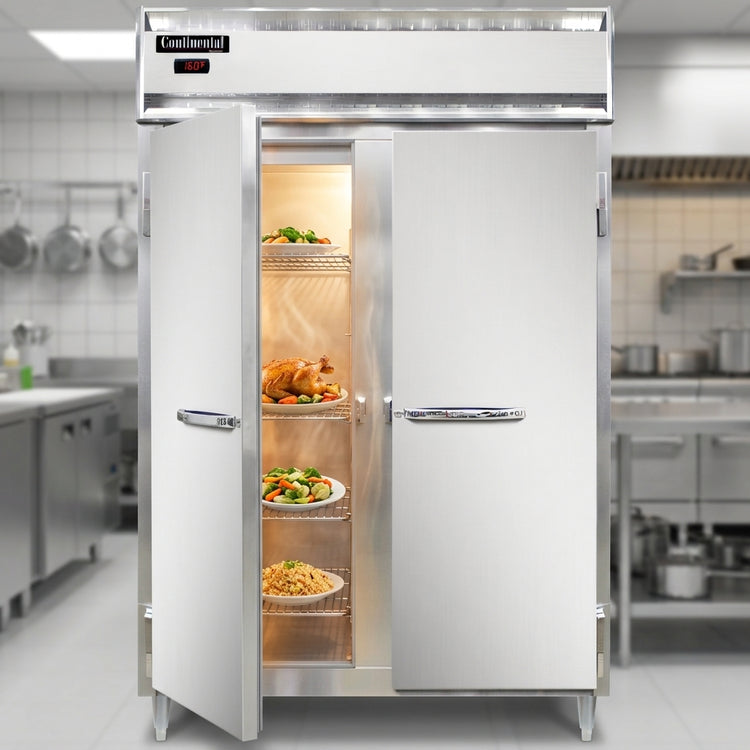 Product image #2 for Continental Refrigerator Designer Line DL2W-SS Two-Section Reach-In Heated Holding Cabinet, Stainless Steel