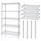 Thumbnail image #3 for Quantum WR86-2136C-5 36"W x 21"D x 86"H Chrome Wire Shelving Starter Unit, Stationary, 5 Shelves