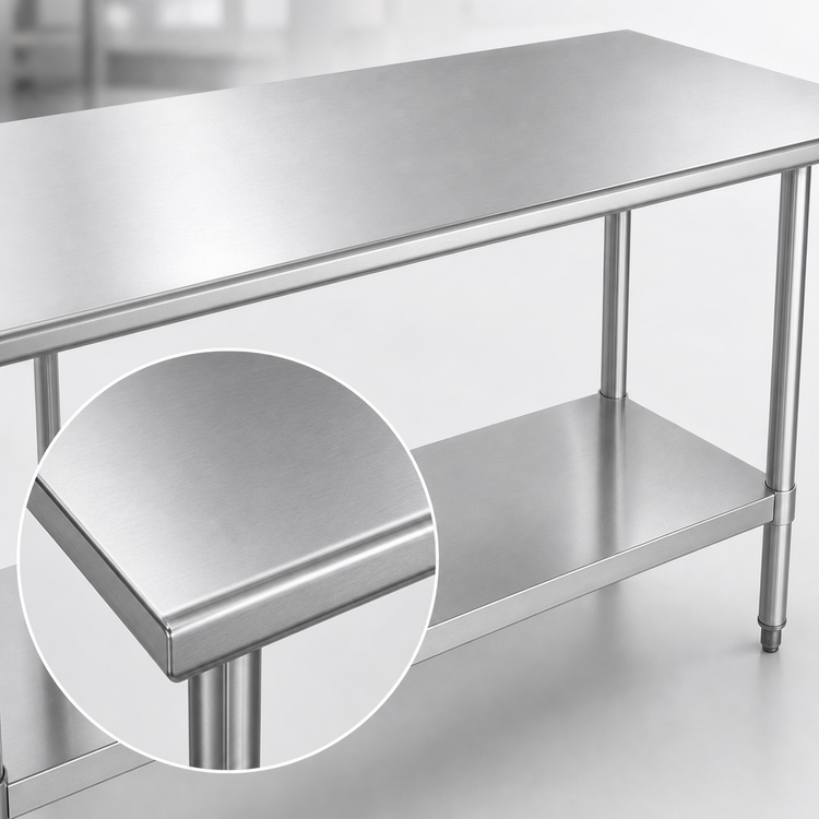 Product image #3 for Duke Stainless Steel Work Table with Open Base Undershelf, 84 x 24 x 36 Inches