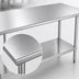 Thumbnail image #3 for Duke Stainless Steel Work Table with Open Base Undershelf, 84 x 24 x 36 Inches