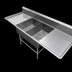 Thumbnail image #3 for John Boos Pro-Bowl 2-Compartment Stainless Steel Sink with Dual 24-Inch Drainboards, 91-1/4-Inch W