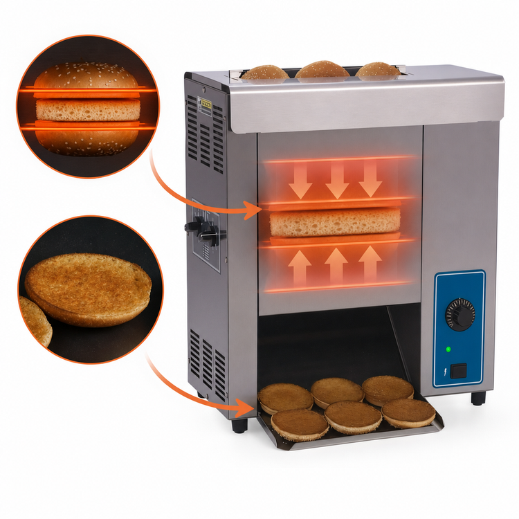 Product image #3 for Antunes VCT-1000 Vertical Contact Countertop Conveyor Toaster, 208-240V, 17-Second Pass-Through, Stainless Steel