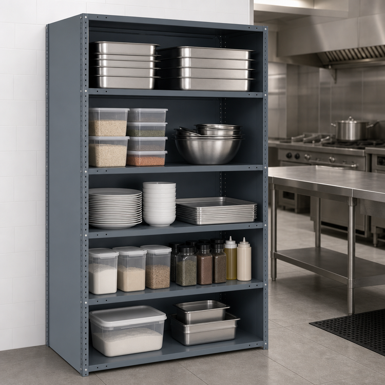 Product image #3 for IRONMAN 5-Shelf Closed Steel Shelving Unit, 36 x 18 x 39 Inches