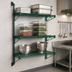 Thumbnail image #3 for Quantum Wall-Mounted Cantilever Wire Shelf Starter Unit, 54-Inch Posts, Green Epoxy Antimicrobial Finish