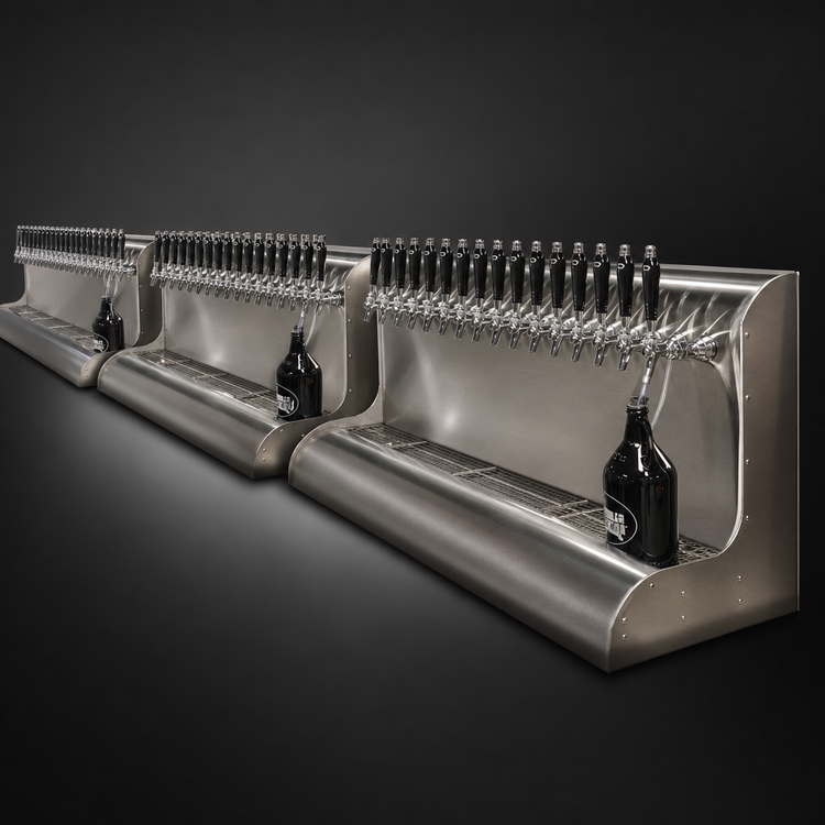 Product image #3 for Perlick 4076BK10 10-Faucet Modular Wall-Mount Glycol-Cooled Draft Beer Dispensing Tower