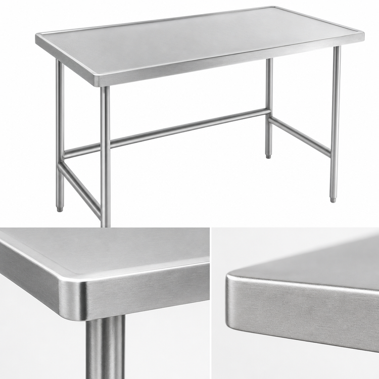 Product image #3 for Advance Tabco 60" x 48" Open Base Work Table with 14-Gauge 304 Stainless Steel Top