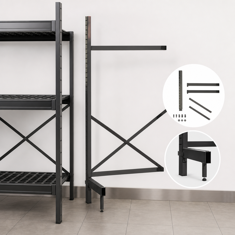 Product image #3 for Metro SmartLever 76-3/8 Inch High Cantilevered Shelving Add-On Kit for 30 x 30 Shelves
