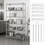 Thumbnail image #3 for Quantum WR74-3672C-5 Chrome-Plated Wire Shelving Starter Unit, 72"W x 36"D x 74"H, 5 Shelves, 4 Posts