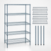 Thumbnail image #3 for Quantum Stationary Wire Shelving Starter Kit, 42 x 21 x 63 Inches, 5 Shelves, Gray Epoxy Antimicrobial Finish