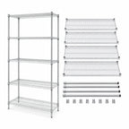 Thumbnail image #3 for Quantum WR74-2442S-5 Stationary Wire Shelving Starter Kit, 42 x 24 x 74 Inches, 5 Shelves, 304 Stainless Steel