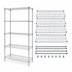 Thumbnail image #3 for Quantum Stationary Wire Shelving Starter Kit, 42 Inch W x 24 Inch D x 74 Inch H, 5 Shelves, 304 Stainless Steel