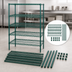 Thumbnail image #3 for Quantum 42-Inch W x 18-Inch D x 54-Inch H Stationary Wire Shelving Starter Kit, 5 Shelves, Green Epoxy Finish