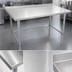 Thumbnail image #3 for John Boos Stallion 48 x 36 Inch Stainless Steel Top Work Table with 1-1/2 Inch Rear Up-Turn and Galvanized Base