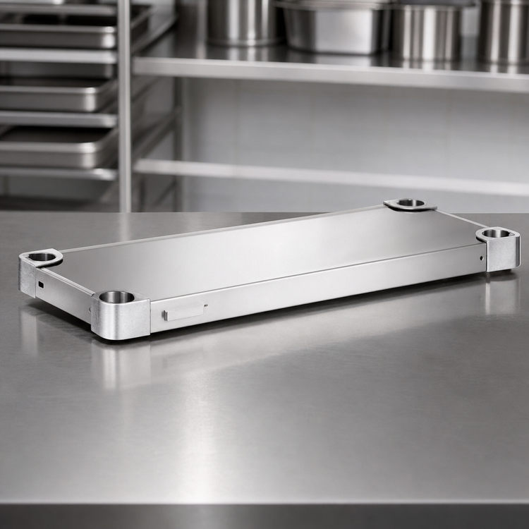Product image #4 for Eagle Group Quik-Set 36" x 18" Flat Solid Stainless Steel Shelf, 1,000 lb. Capacity