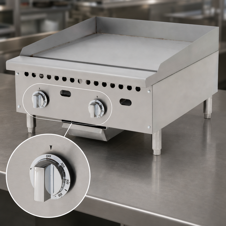 Product image #3 for Migali Competitor Series 24-Inch Countertop Natural Gas Griddle with Thermostatic Controls