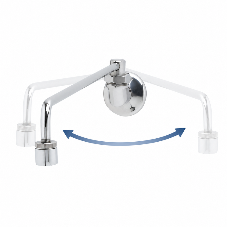 Product image #3 for T&S Brass Chinese Range Pot Filler Faucet with Swing Nozzle and 2.2 GPM Aerator
