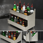 Thumbnail image #3 for Advance Tabco Special Value Series SRKD-30-X Double-Tier Stainless Steel Speed Rail, 30-Inch Wide, 14-16 Bottle, Keyhole Mounting