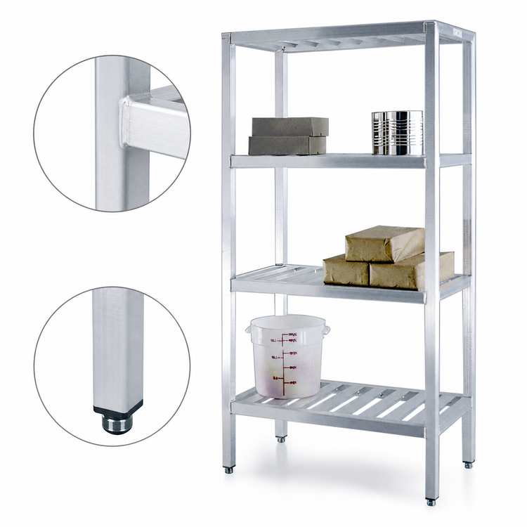 Product image #3 for New Age H.D. Series Heavy-Duty 4-Tier All-Welded Aluminum Shelving Unit, 42 x 24 x 72 Inches
