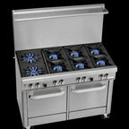 Thumbnail image #3 for Southbend (Middleby) Ultimate 4483DC-7R 48-Inch Gas Range with 6 Open Burners, Standard Oven, Cabinet Base, and Flue Riser Shelf