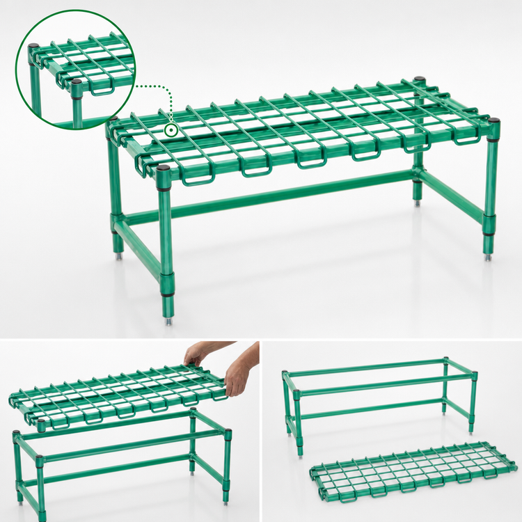 Product image #3 for EagleGard Stationary Wire Dunnage Rack, 60"W x 21"D x 14"H, 1000 lb. Capacity, Removable Wire Mat Assembly