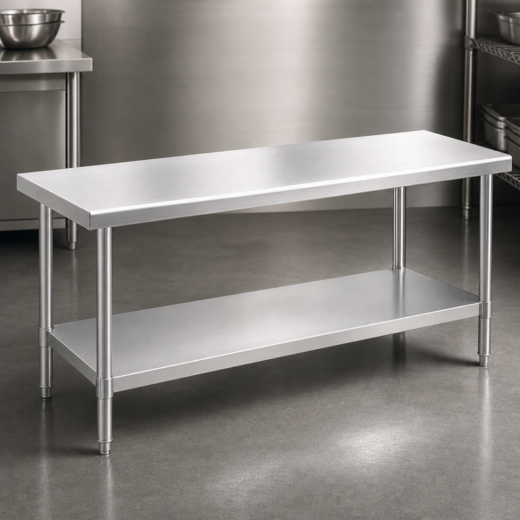 Product image #3 for Spec-Master Marine Series Stainless Steel Work Table with Adjustable Undershelf, 120W x 30D