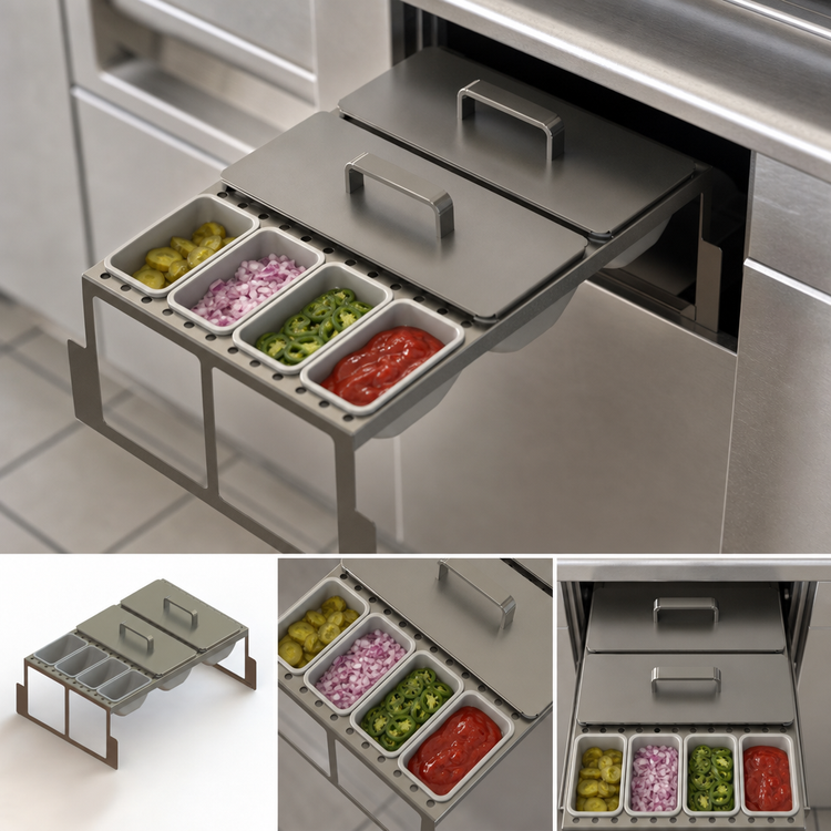 Product image #3 for Glastender Full Condiment Drawer Insert for 17-1/2-Inch Door Opening, 12-Cup Capacity