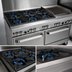 Thumbnail image #3 for Southbend Ultimate 60-Inch Commercial Gas Restaurant Range with 6 Open Burners, Right 24-Inch Griddle/Broiler, Convection Oven, and Cabinet Base