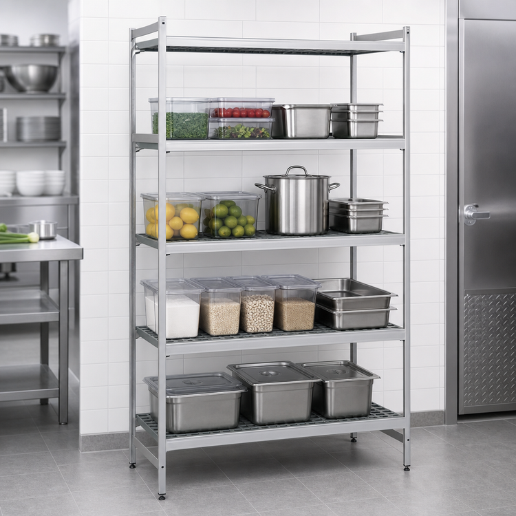 Product image #3 for Fermostock 5-Tier Stationary Starter Polymer Shelving Unit, 52W x 14D x 83H