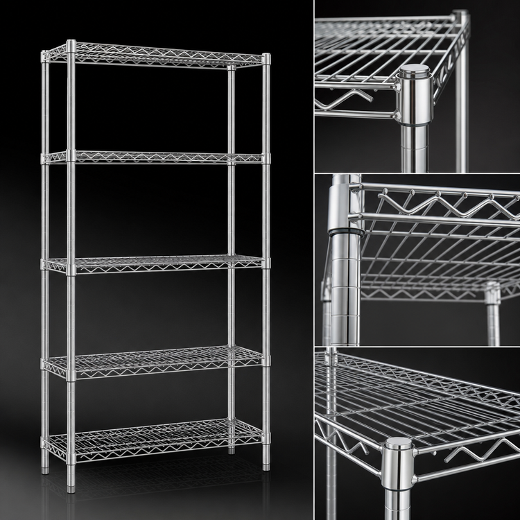 Product image #3 for Eagle Group 42-Inch x 24-Inch x 86-Inch 5-Tier Chrome-Plated Wire Shelving Starter Unit