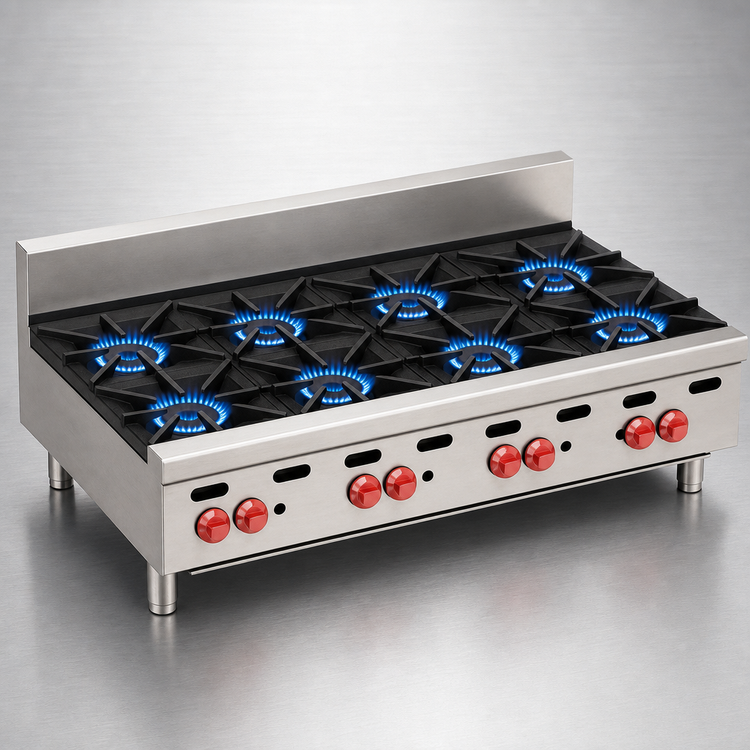Product image #3 for Wolf Achiever AHP848 48-Inch Countertop Gas Hotplate, 8-Burner, 240,000 BTU