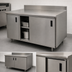 Thumbnail image #3 for Advance Tabco Special Value Economy Enclosed Work Table with Sliding Door Cabinet Base, 108 x 30 Inches, 304 Stainless Steel Top, 5-Inch Backsplash