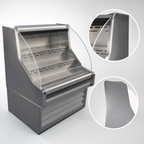 Thumbnail image #3 for Howard-McCray 35E Series SC-OS35E-3C Curved Open-Air Refrigerated Merchandiser, 39"W x 44"H, Self-Contained, White