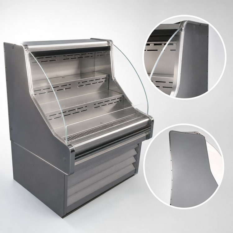 Product image #3 for Howard-McCray 35E Series Curved Open-Air Cooler Merchandiser, 39-Inch W x 44-Inch H, Self-Contained Refrigeration
