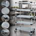 Thumbnail image #3 for Mobile Shelving Cart with 5 Solid Galvanized Steel Shelves, 60 x 18 x 69 Inches